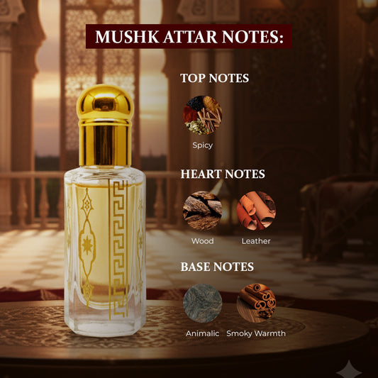Buy Mushk Attar in Pakistan – a real hard & soulful white musk fragrance. Long-lasting, alcohol-free Arabian attar for daily premium use. 2